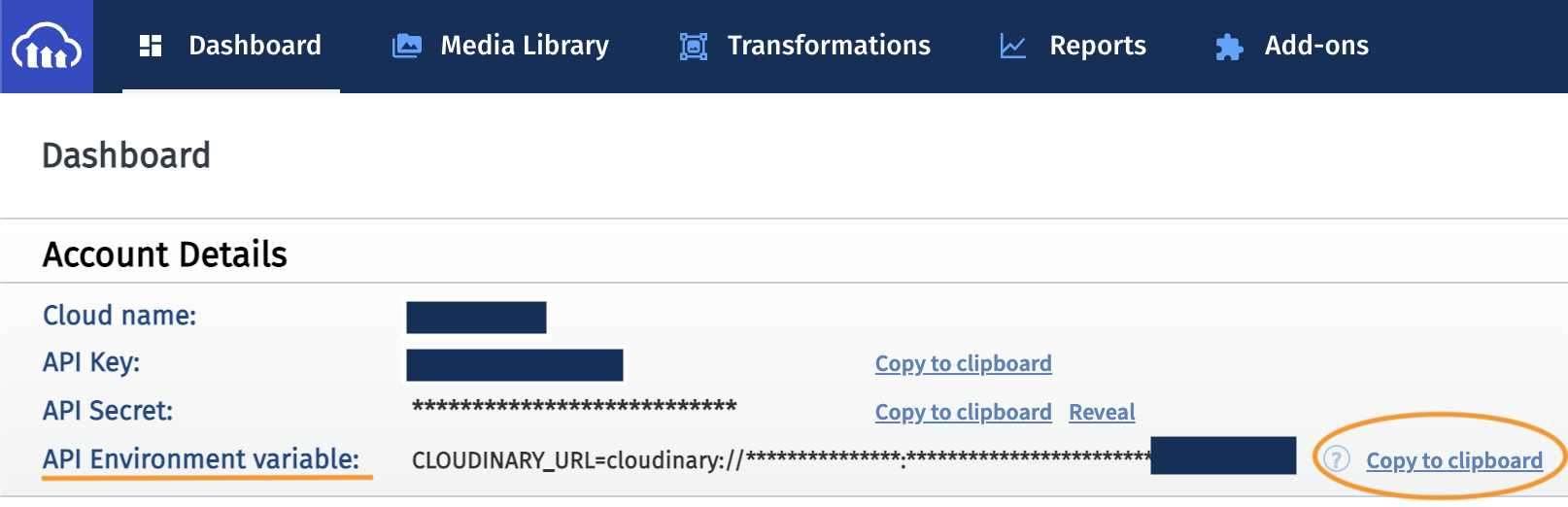 Cloudinary env